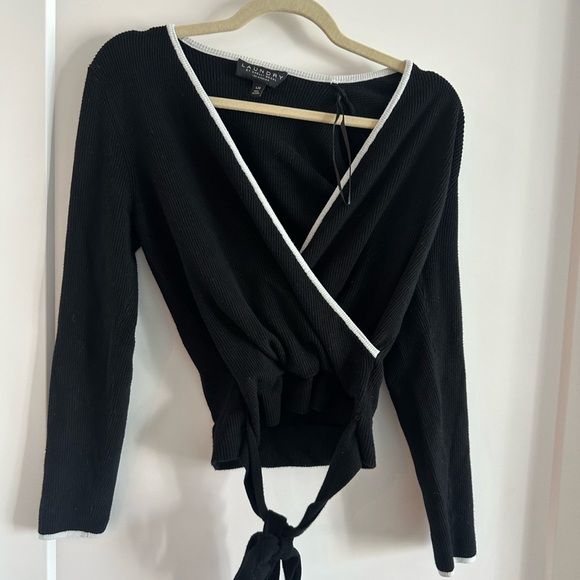 Laundry By Shelli Segal Sweaters - Laundry by Shelli Segal Black Ribbed Sweater